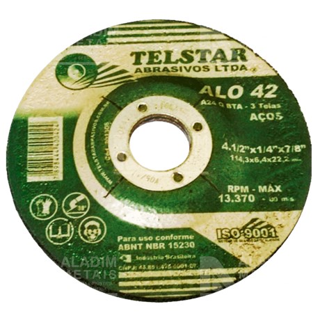 Disco Telstar 4.1/2x1/4x2tx7/8 Desbaste